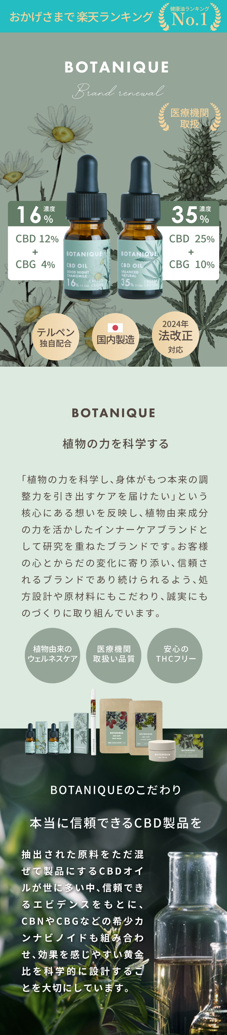 BOTANIQUE CBDオイル 35%/10g (11.1mL） バランスドナチュラル
