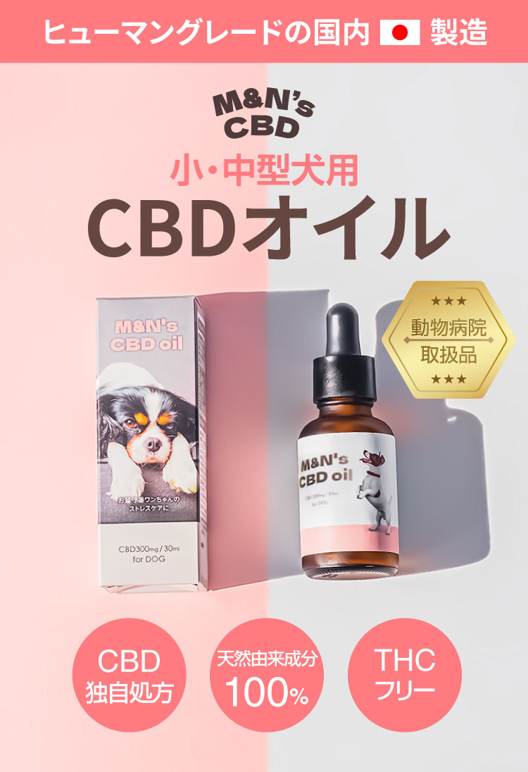 サムネイル【犬用CBDオイル】M&Ns(エムアンドエヌズ）CBD ペット用 オイル 犬用 100mg CBDオイル ペットグッズ ペットフード ドッグフード アイソレート 犬 猫 動物 カンナビジオール リラックス ストレス 健康 ペット用品 国内製造 国産 老犬 ケア 関節 車酔い てんかん 健康 分離不安 シニア犬 関節　介護用品 介護mctオイル お試し